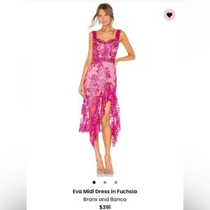 Eva Midi Dress in Fuschia by Bronx & Banco Size Small